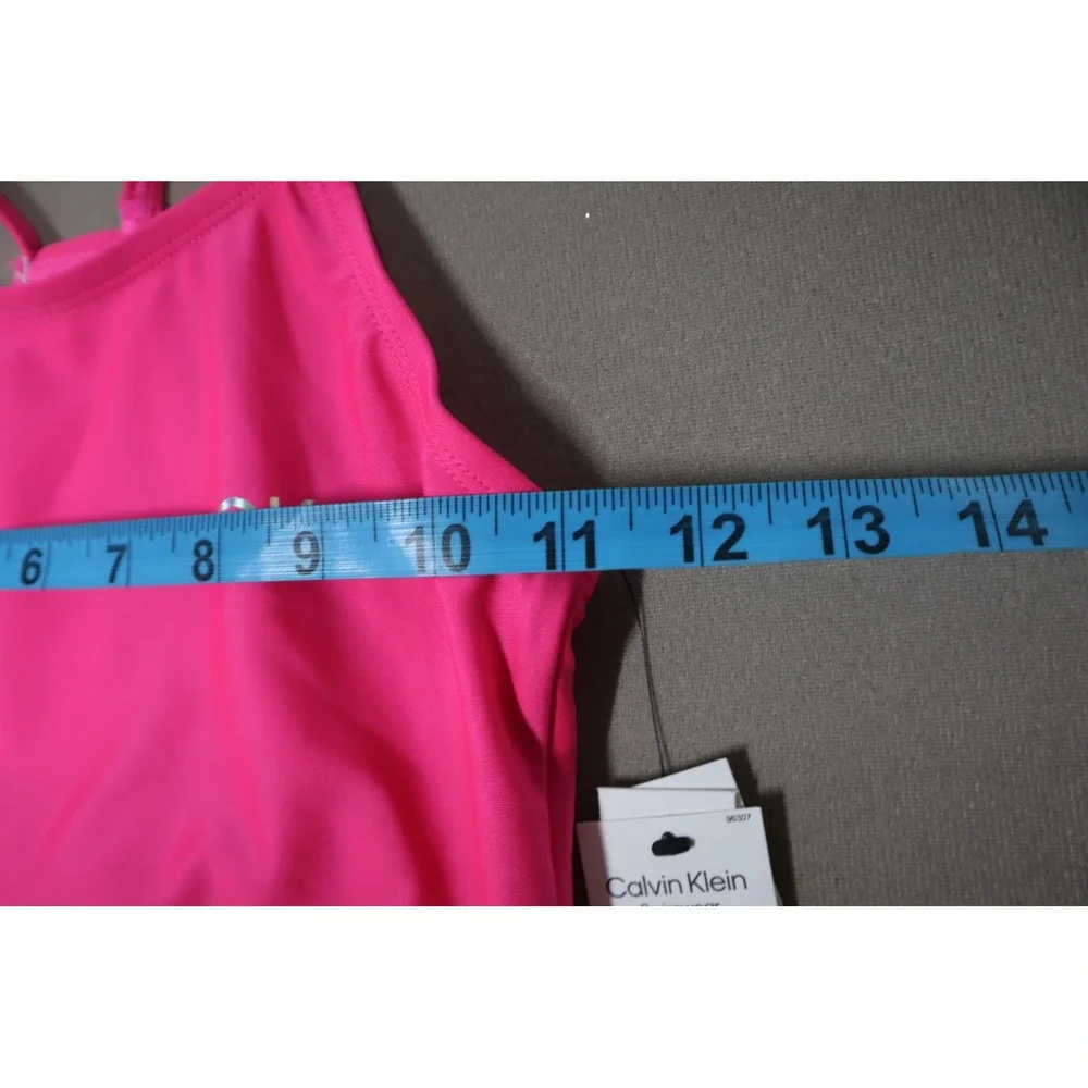 Calvin Klein Big Girls Color Block One Piece Swimsuit - Pink - Size M (8-10)‎